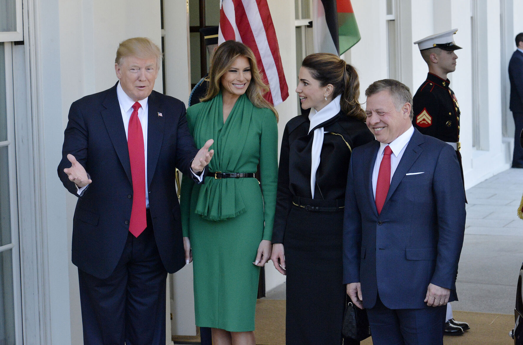 Greeting King Abdullah II and Queen Rania of Jordan